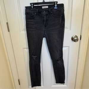 Madewell 9" high rise skinny jeans in black